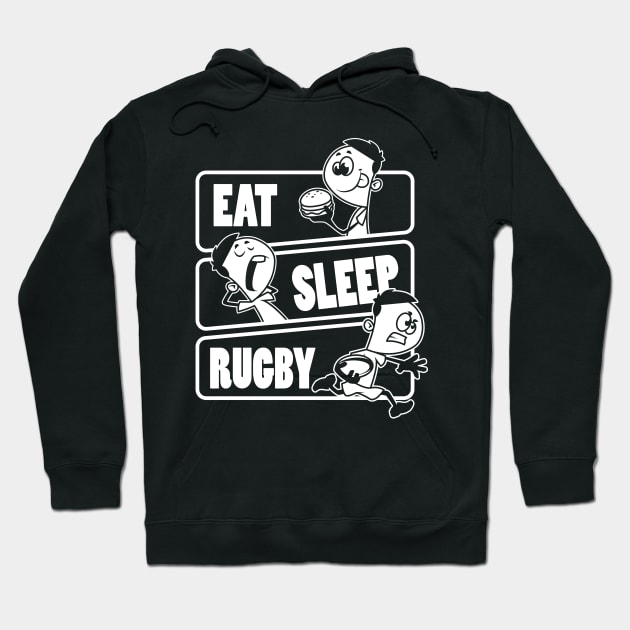 Eat Sleep Rugby - Football player Gift graphic Hoodie by theodoros20